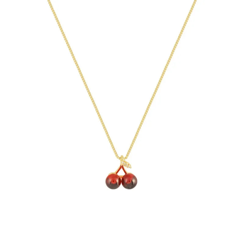 Red Cherry Pendant Necklaces