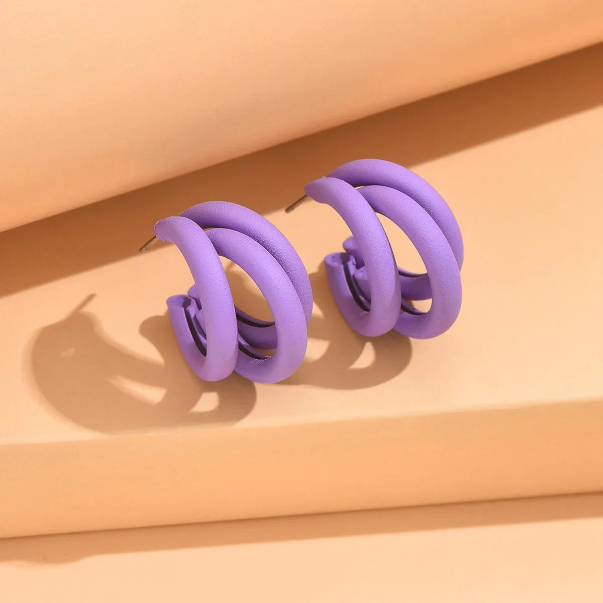 Elegant Gold Color Circled Hoop Earring