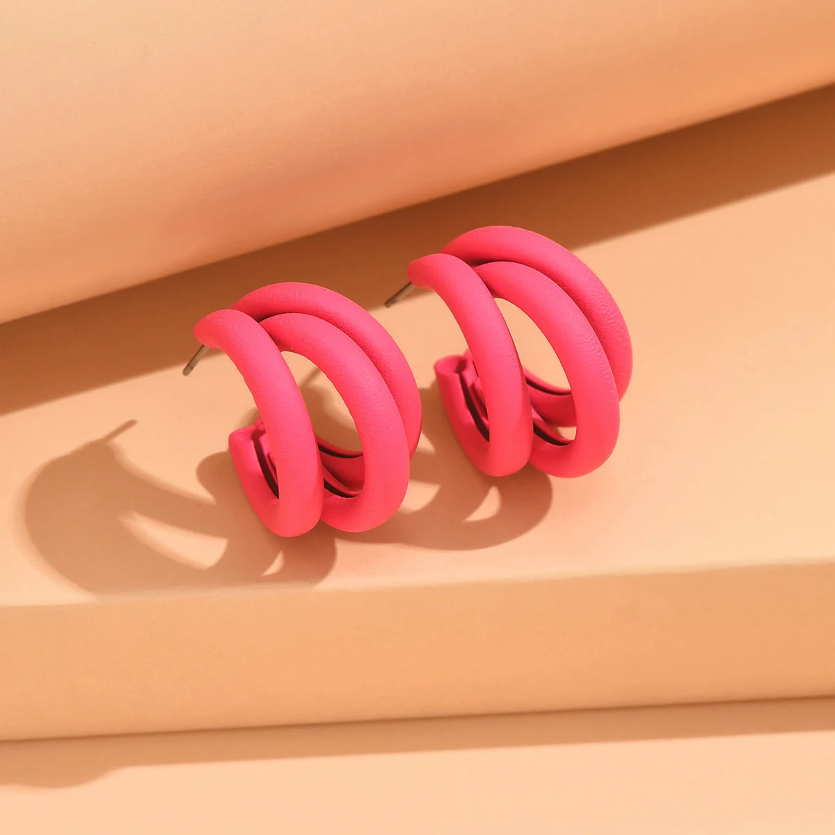 Elegant Gold Color Circled Hoop Earring